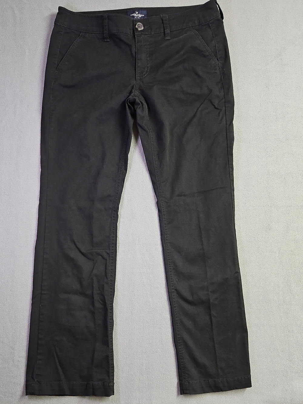 Vintage American Eagle Outfitters Women's Black Kick Boot Stretch Chinos